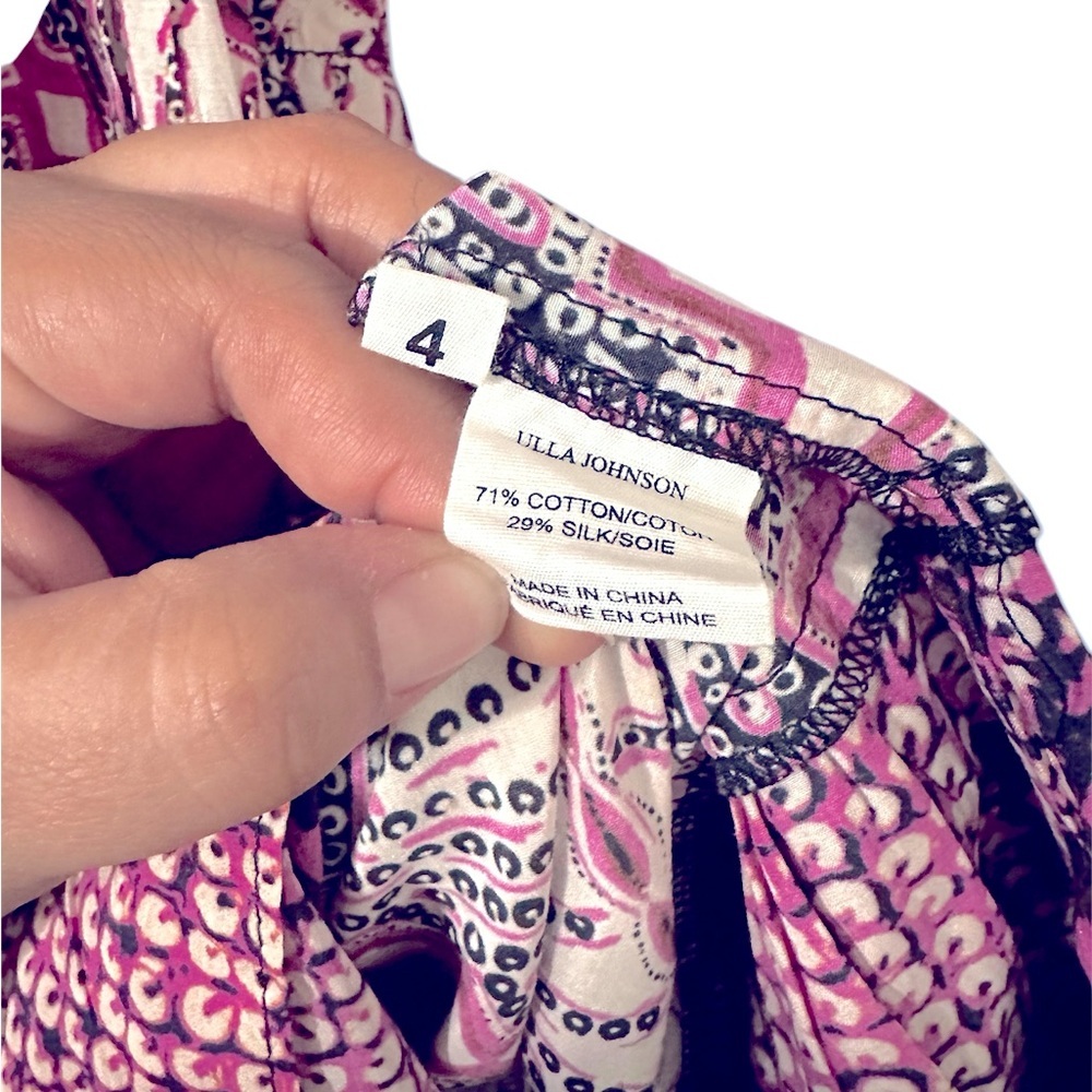 Ulla Johnson Mixed Floral Midi Dress in Pink and Purple - Picture 3 of 6